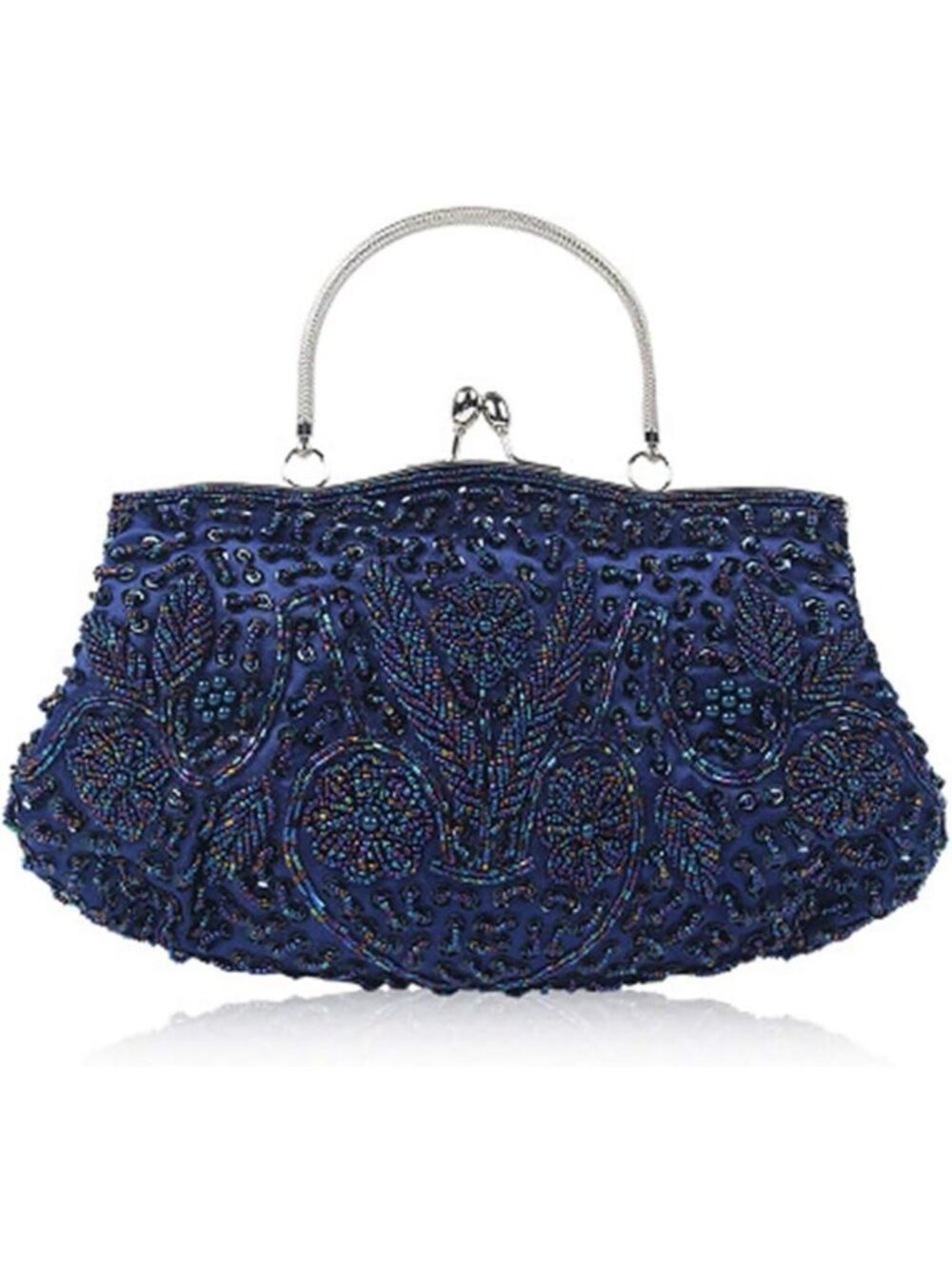 Beaded Sequin Flower Evening Clutch Bag | Large Stylish Purse for Parties